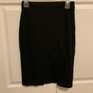 Black pencil skirt with slit